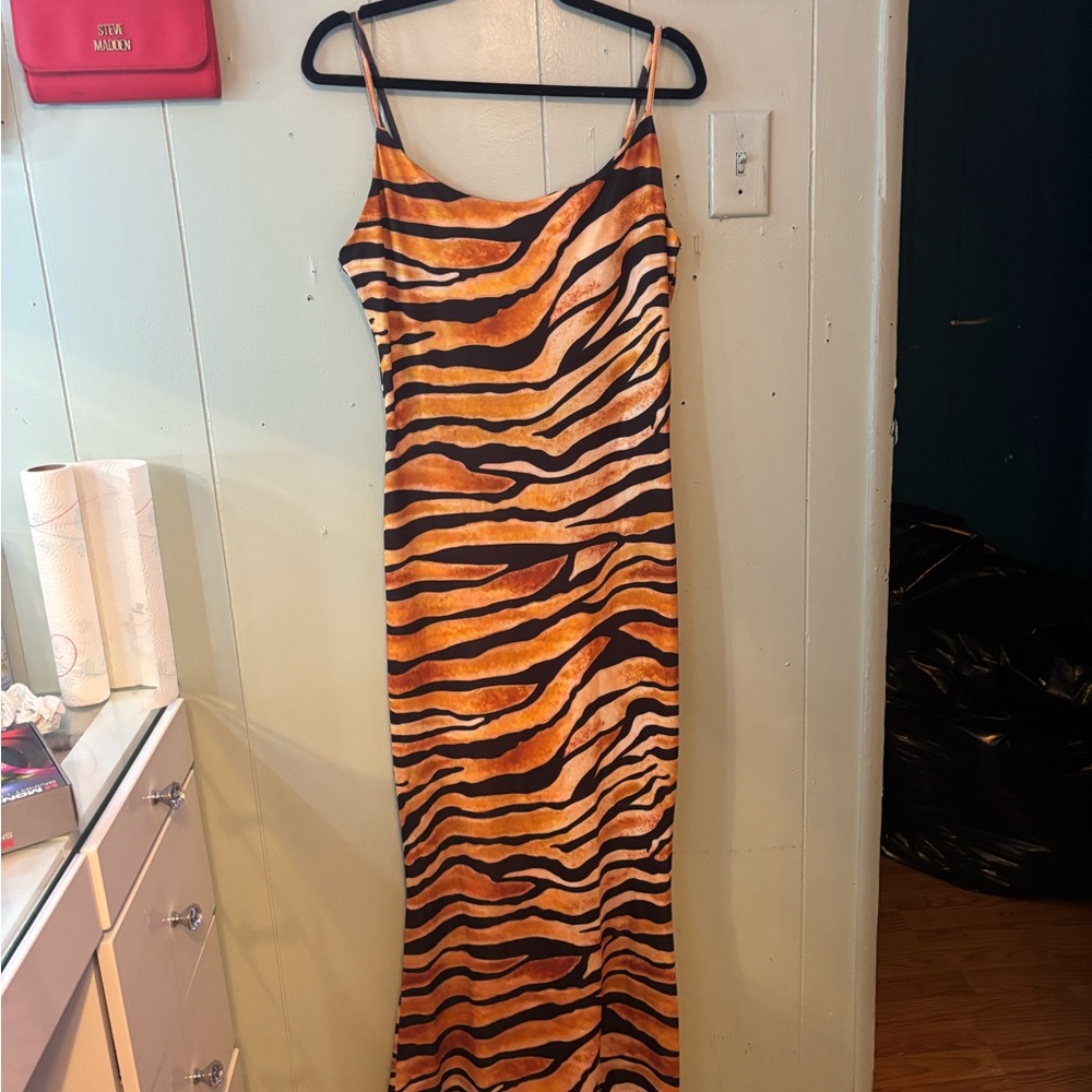CBR Orange and Black Patterned Dress